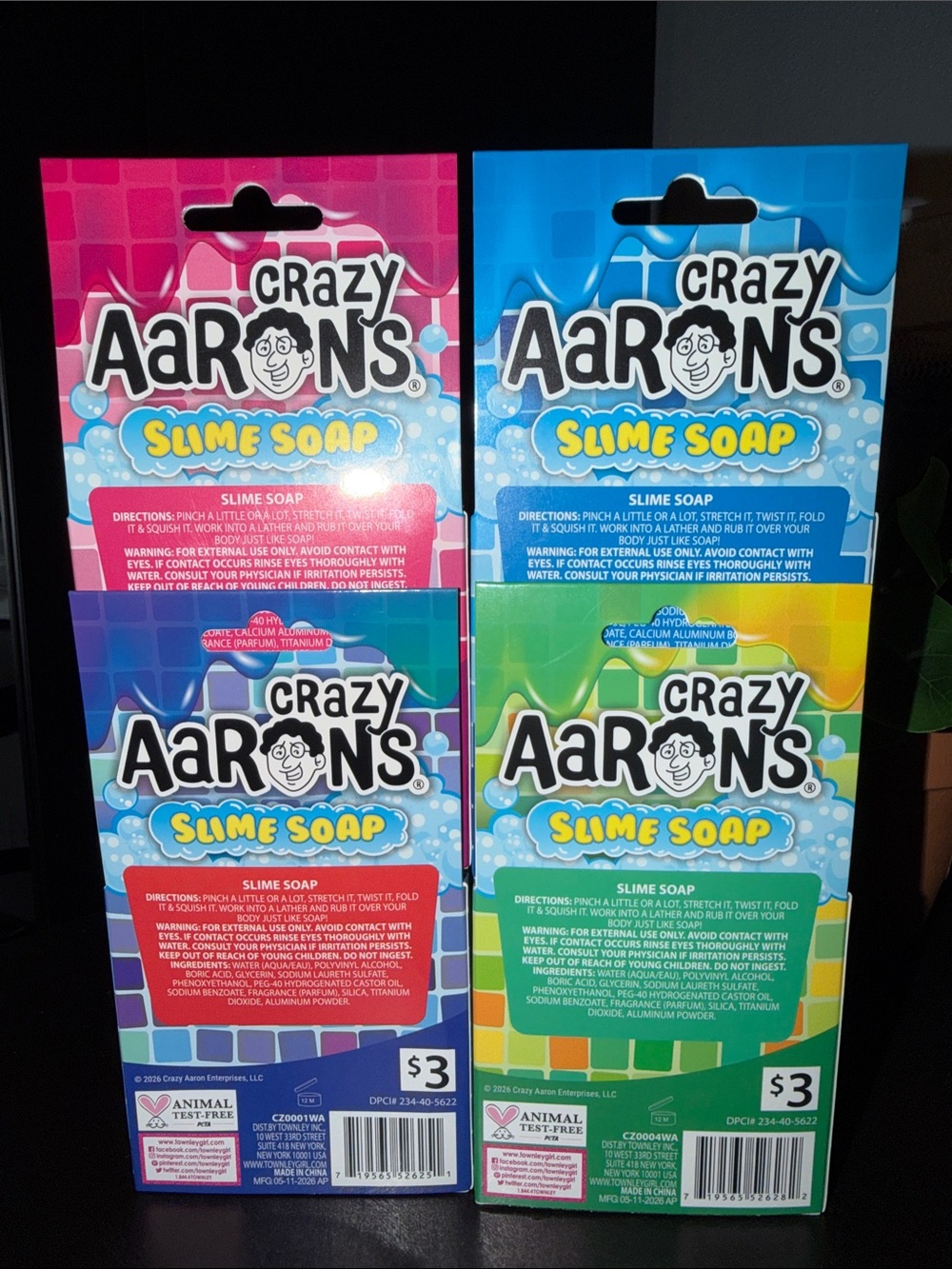 FOUR 4 Crazy Aarons Slime Soap Kids Bath Stretchy Soap - Picture 3 of 7